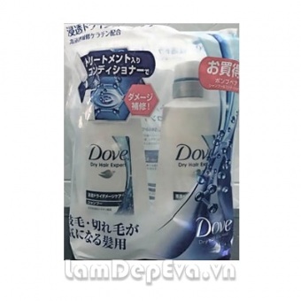 Bộ Dầu Gội&Xả Dove Dry Hair Expert Của Nhật Bản-Dành Cho Tóc Khô