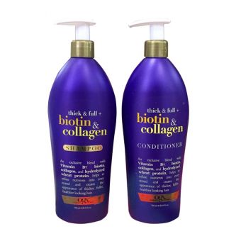 Bộ dầu gội xả OGX Biotin & Collagen có vòi chai 750ml