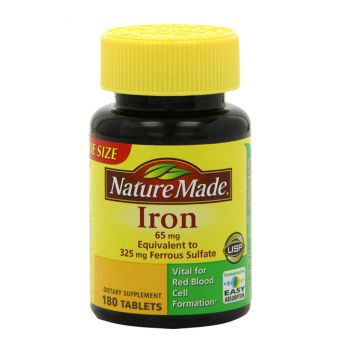 Viên uống bổ sung sắt Nature Made Iron 65mg hộp 180 viên