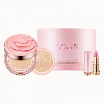  Set phấn nước và son Ohui x Asiana Airlines Phiên bản giới hạn ULTIMATE COVER CUSHION MOISTURE (ROSE PETAL EDITTION)