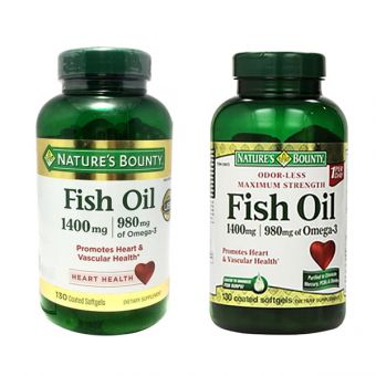 Dầu cá Natures Bounty Fish Oil 1400mg của Mỹ hộp 130 viên