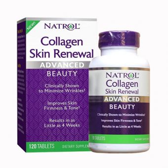 Viên uống Natrol Collagen Skin Renewal 120 viên của Mỹ