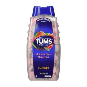 Viên nhai hỗ trợ dạ dày Tums Assorted Berries 265 viên của Mỹ