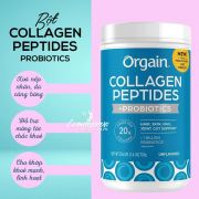 Bột Collagen Peptides Probiotics Orgain của Mỹ đẹp da tóc