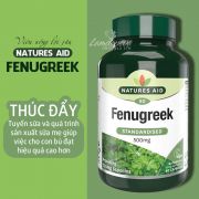 Viên uống lợi sữa Natures Aid Fenugreek 500mg của Anh