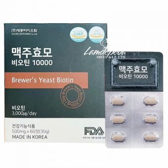 Viên uống mọc tóc Biotin Brewer’s Yeast 10000mg 60 viên