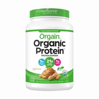 Bột Orgain Organic Protein 920g vị bơ đậu phộng của Mỹ