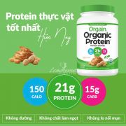 Bột Orgain Organic Protein 920g vị bơ đậu phộng của Mỹ