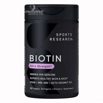 Viên uống mọc tóc Biotin Extra Strength 5000mcg SR của Mỹ