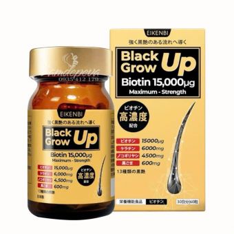 Viên uống mọc tóc Eikenbi Black Grow Up Biotin 15000 Nhật Bản