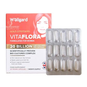 Men vi sinh phụ khoa Vitaflora 20 Billion Wellgard Anh Quốc