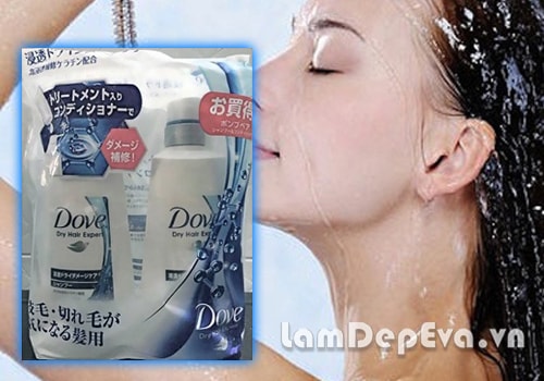 Bộ Dầu Gội&Xả Dove Dry Hair Expert Của Nhật Bản-Dành Cho Tóc Khô